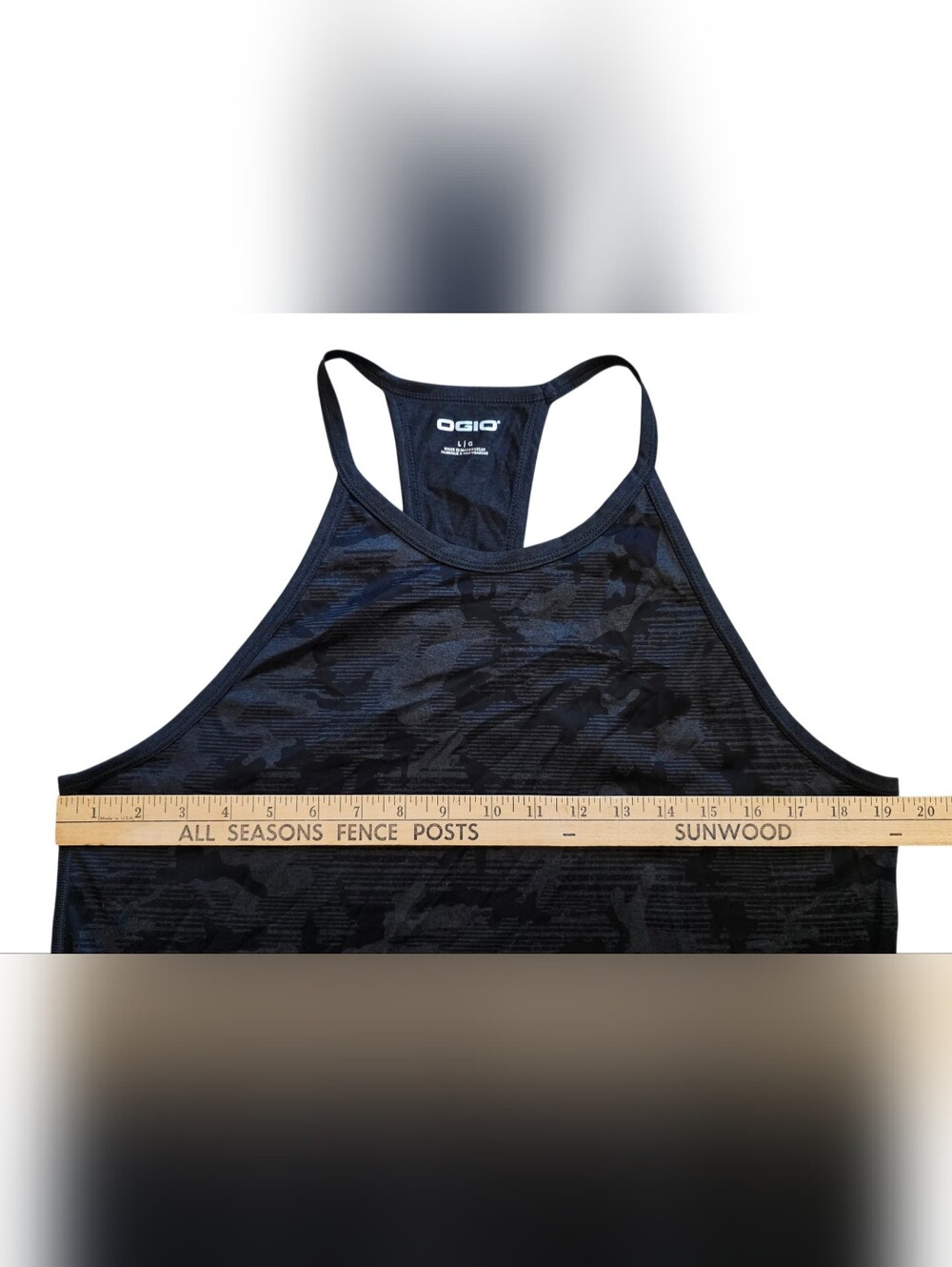 OGIO Large Black and Gray Camouflage High Neck Workout Racerback Tank Top - Picture 5 of 6